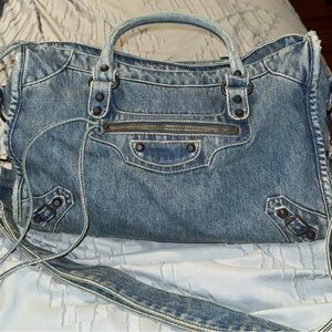 Balenciaga denim medium city bag